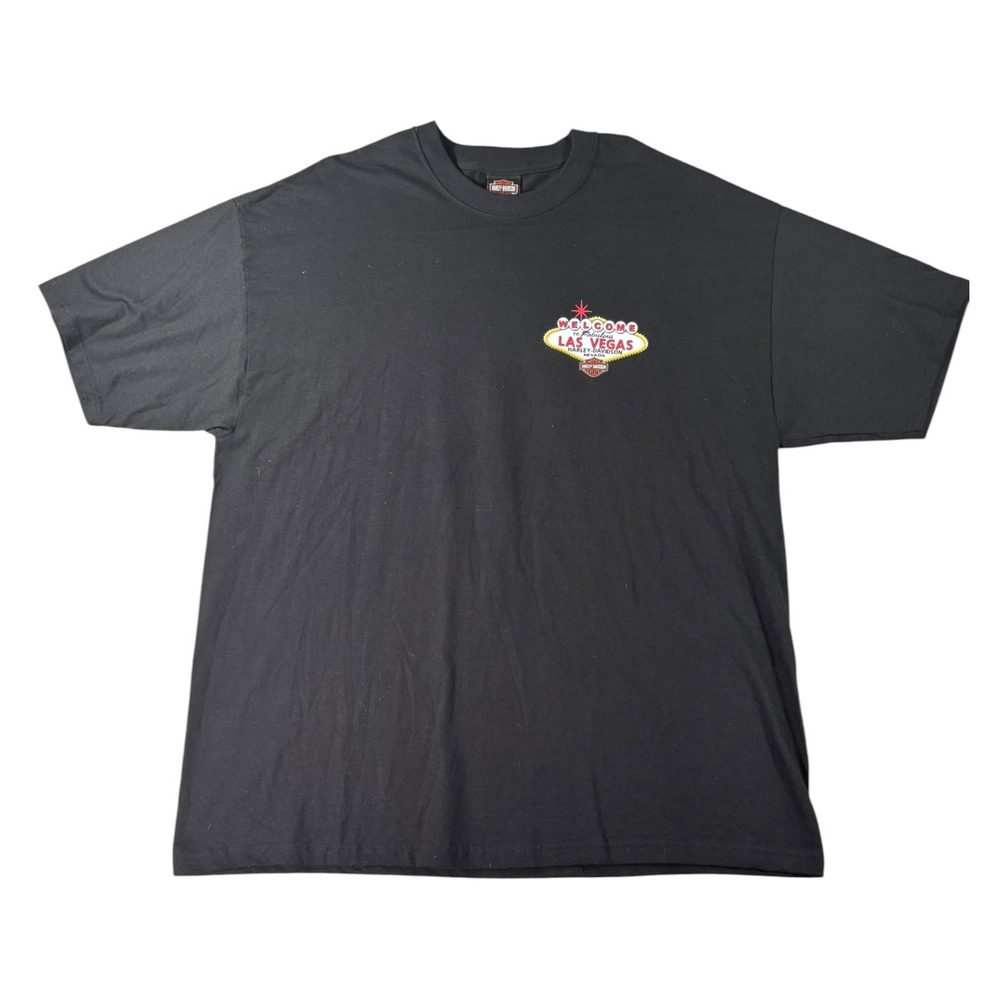 Harley Davidson Las Vegas T Shirt Mens 2XL Black Vintage 2003 Hanes Beefy-T USA